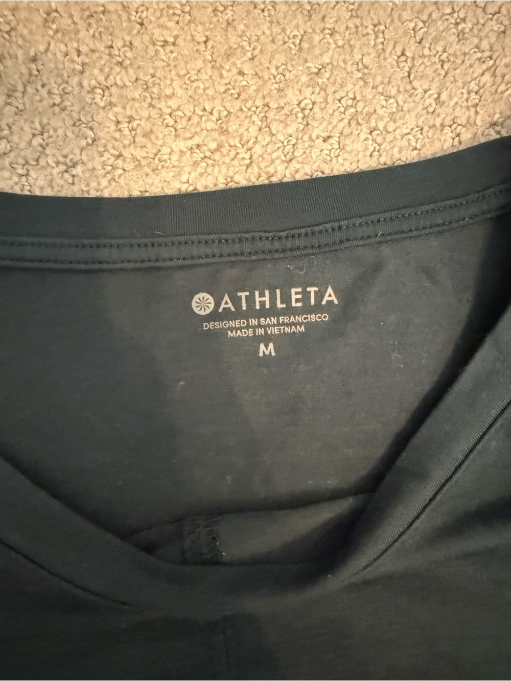 Athleta Dark Teal Twist-Front Short Sleeve Top - Picture 2 of 2